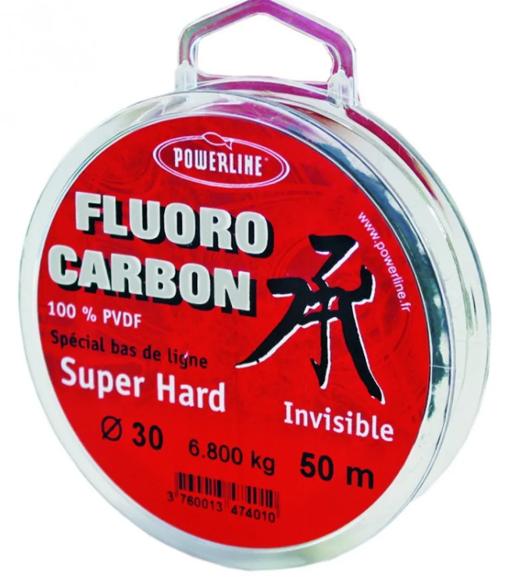 POWERLINE Fils De Pêche|Nylons / Tresses^Nylon Fluorocarbon Hard 50 m