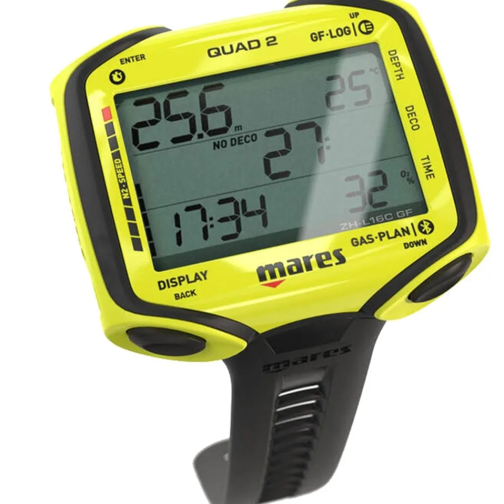 MARES Gestion D'Air^Ordinateur de Plongée Quad 2 Jaune