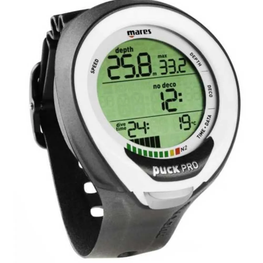 MARES Gestion D'Air|Ordinateur Montre D'Apnée^Ordinateur de Plongée Puck Pro + Noir/Blanc
