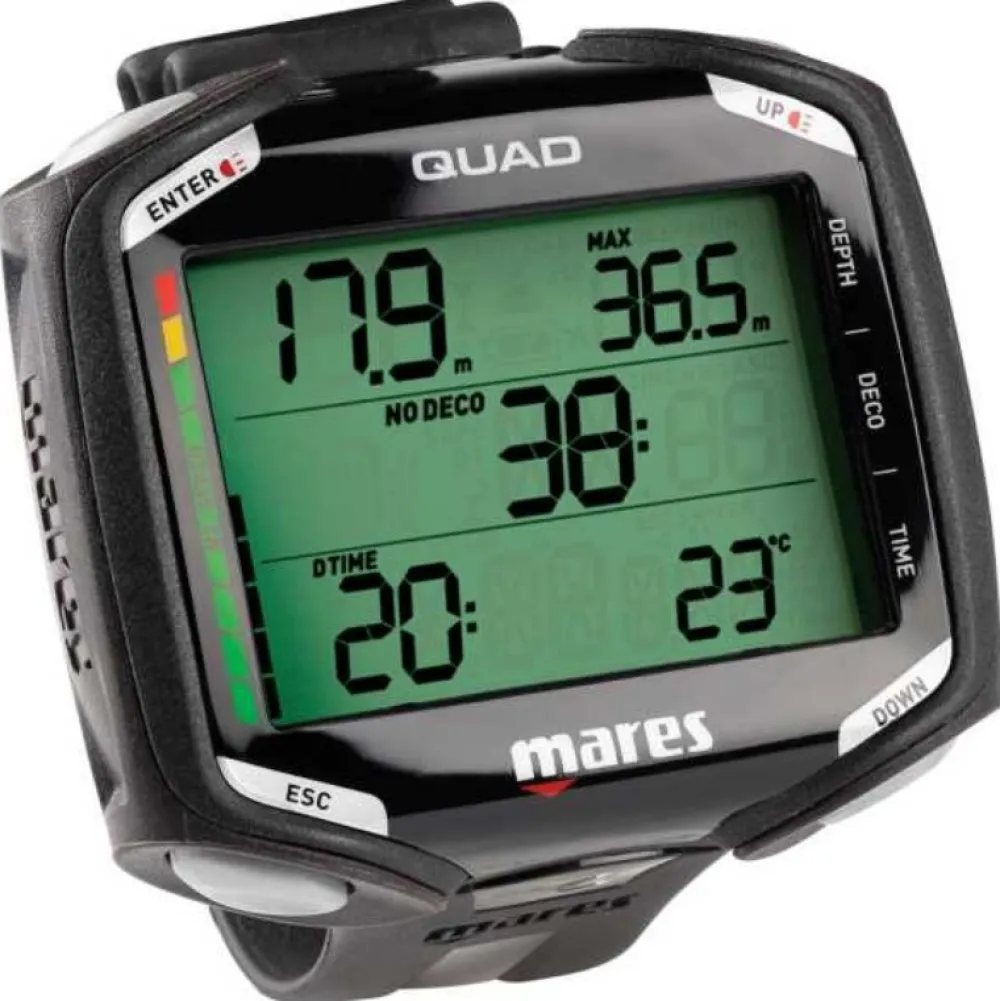 MARES Gestion D'Air^Ordinateur de Plongée Quad Noir