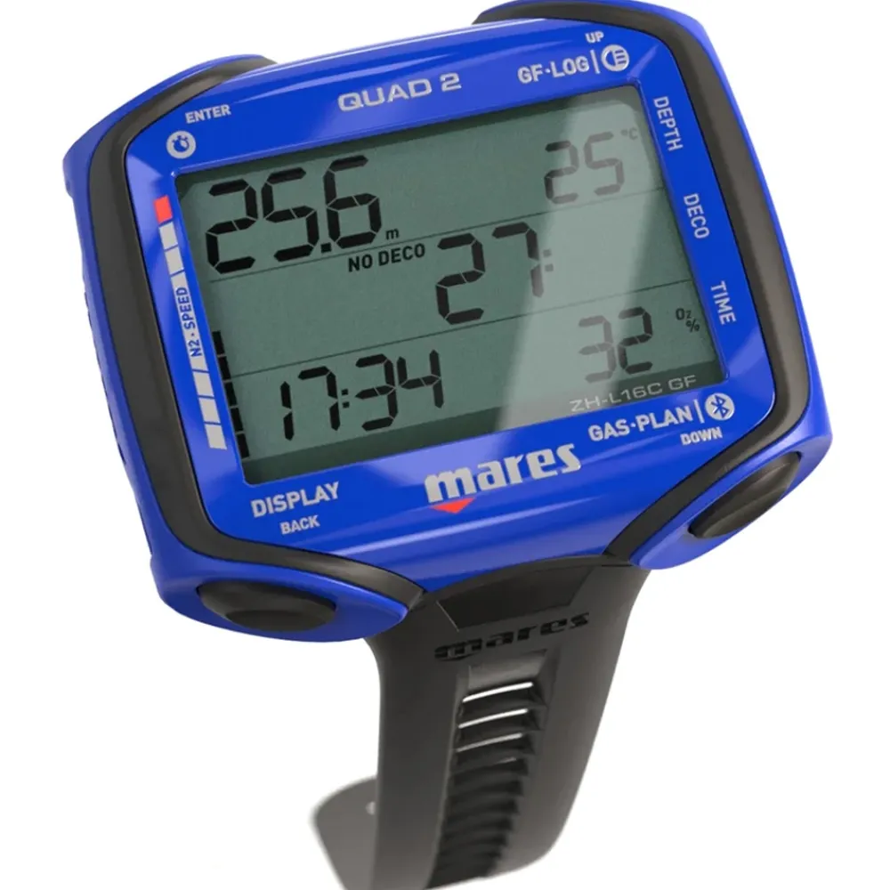 MARES Gestion D'Air^Ordinateur de Plongée Quad 2 Bleu