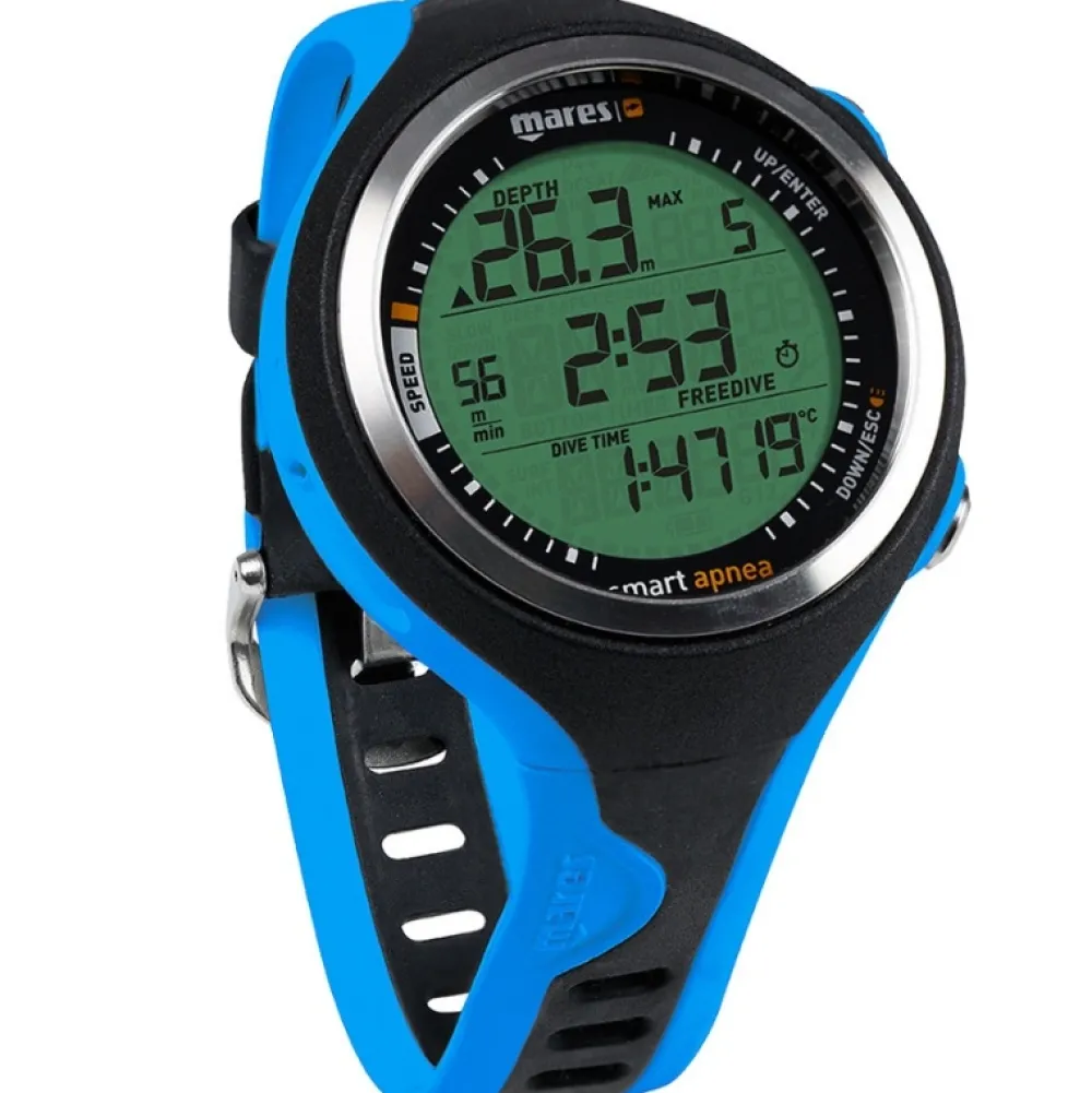 MARES Ordinateur D'Apnée|Ordinateur Montre D'Apnée^Ordinateur montre d'apnée Smart Apnea Noir/Bleu