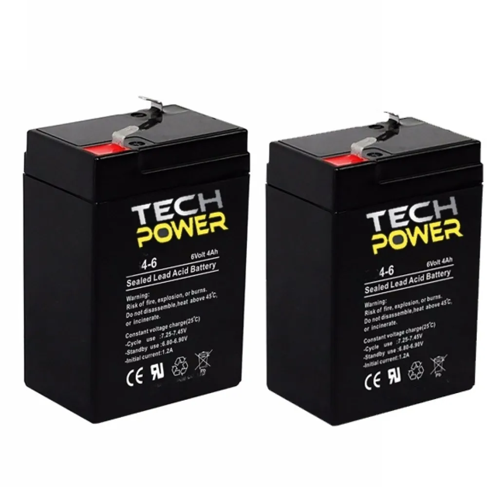 TECH POWER Bateaux Amorceurs Carpe|Bateau Amorceur^Pack de 2 Batteries 6 V Etanches Agm TP6-4 - bateaux amorceurs Anatec