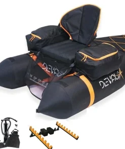 DEVAUX Pack Float tube Kayak Tube Cap-V 2000 - Noir + Kit