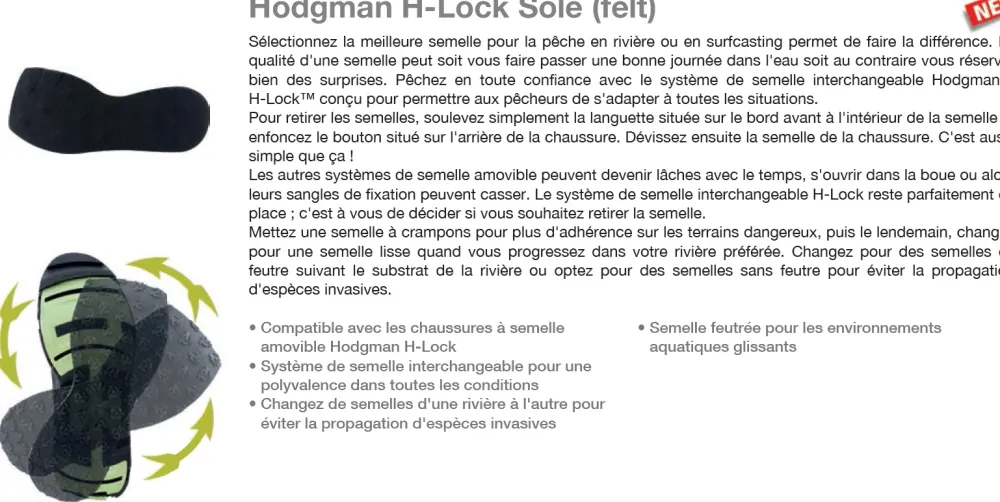 HODGMAN Paire de semelles H-Lock Feutre