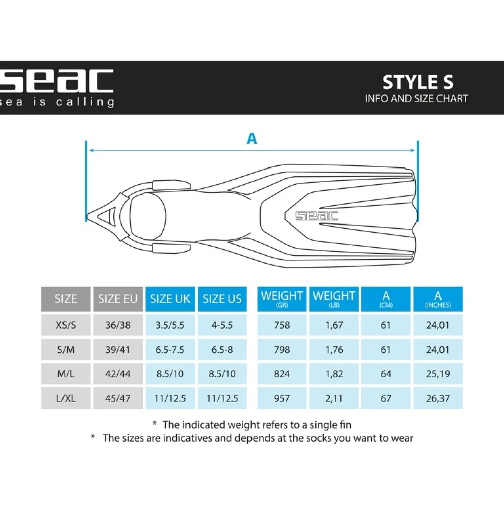 SEAC SUB Palmes Réglables^Palmes de plongée Style Sling Strap Orange