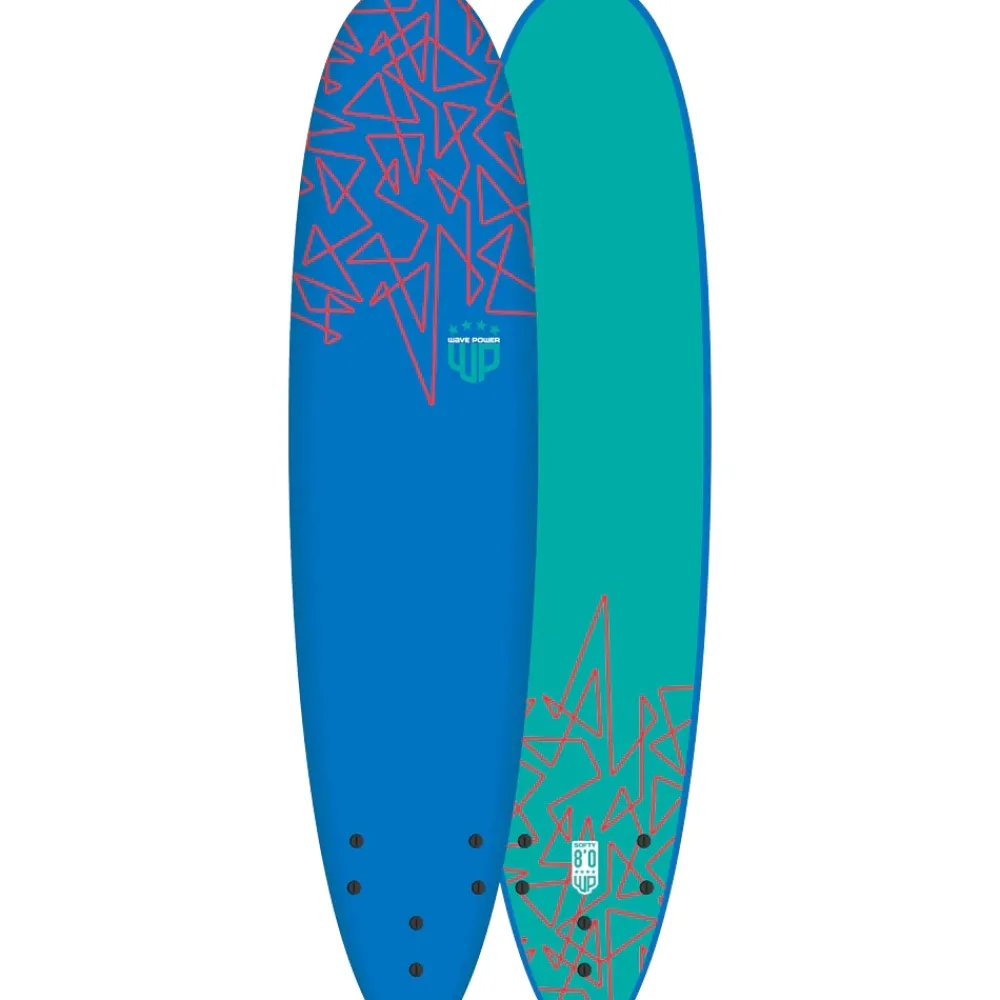 WAVE POWER Planche de surf en mousse Softy Blue/Teal 8'0