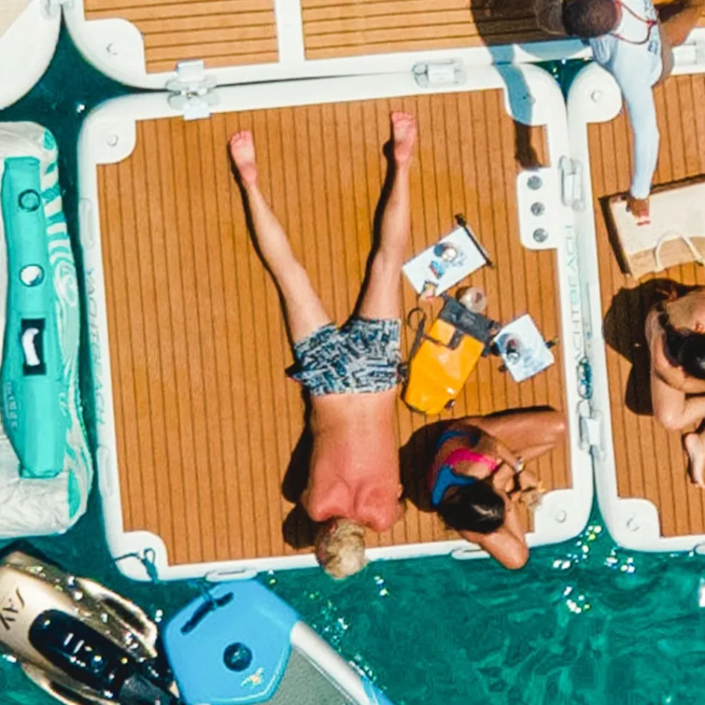 YACHTBEACH Plateforme gonflable bateau 2.05 Premium Teak
