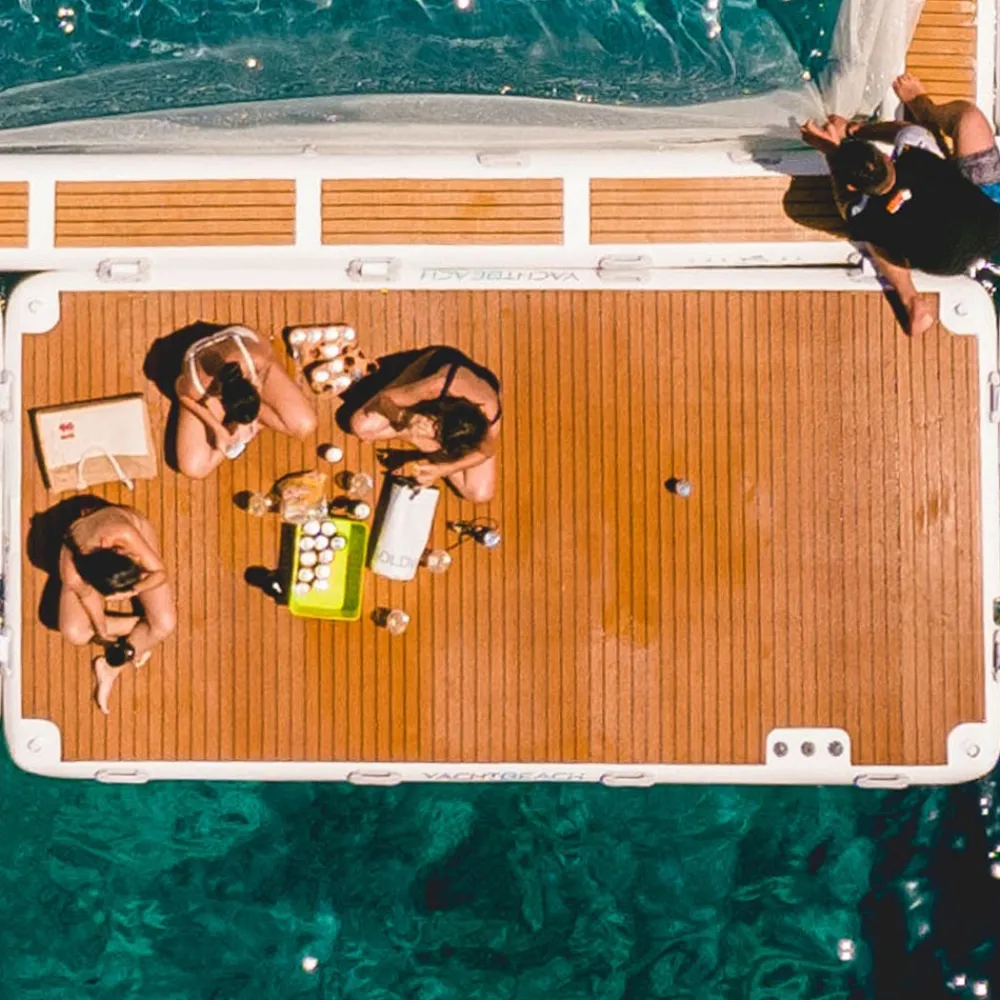 YACHTBEACH Plateforme gonflable bateau 8.20 Premium Teak