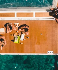 YACHTBEACH Plateforme Flottante Gonflable^Plateforme gonflable bateau 4.10 Premium Teak