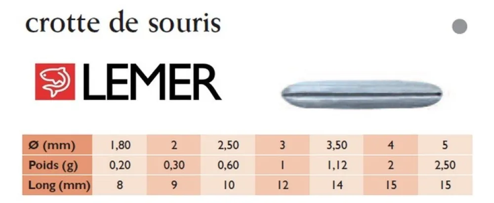 LEMER Accessoires De Montage De Lignes Truite^Plomb crottes de souris 30 gr