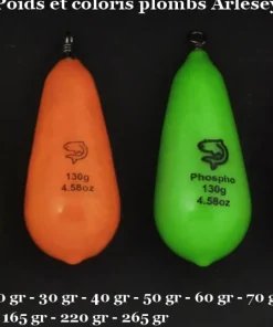 LEMER Plombs De Pêche / Bombettes / Buldos / Flotteurs|Plombs Carpe^Plombs Arlesey Plastifiés Orange Fluo