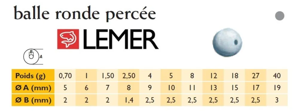 LEMER Plombs balles rondes percées vrac
