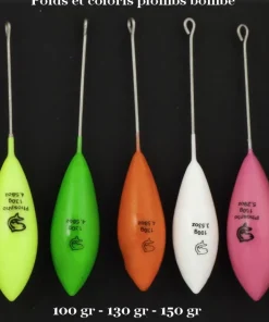 LEMER Plombs Bombe + tige Plastifiés Orange Phospho