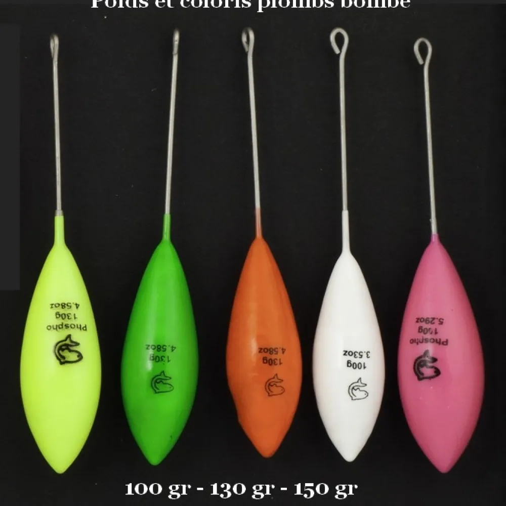 LEMER Plombs Bombe + tige Plastifiés Orange Phospho
