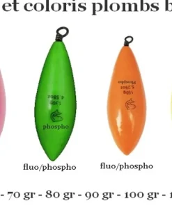 LEMER Plombs De Pêche / Bombettes / Buldos / Flotteurs|Plombs Carpe^Plombs Bombe Plastifiés Vert Fluo
