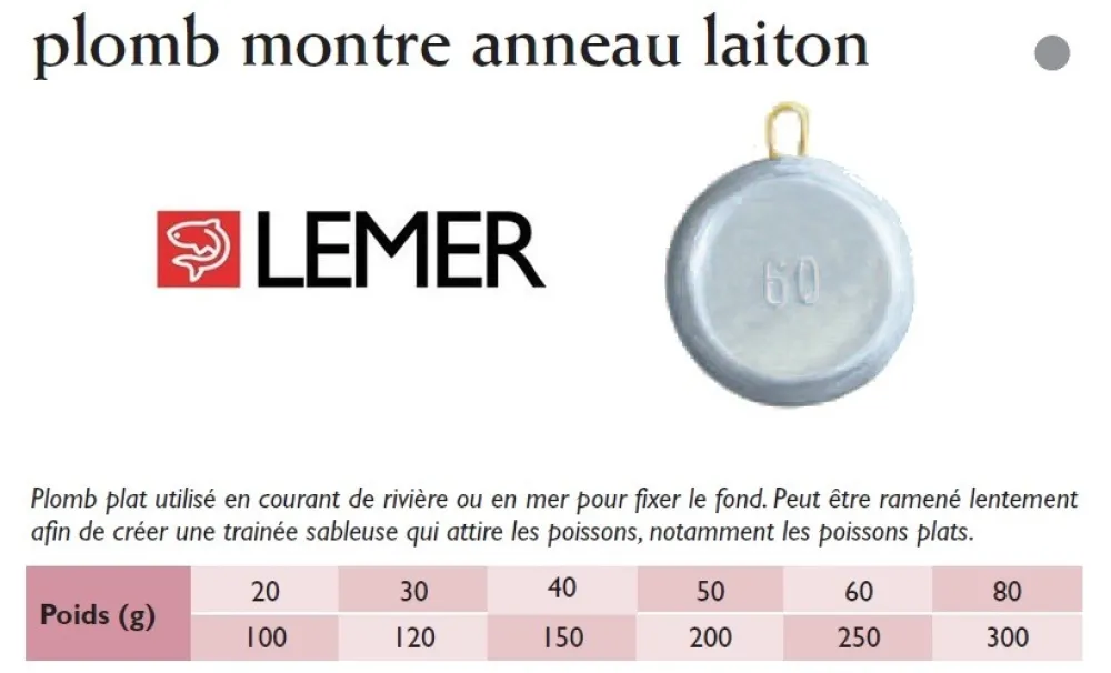 LEMER Plombs montre anneau laiton vrac