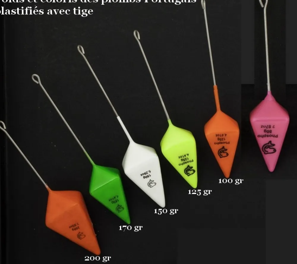 LEMER Plombs Portugais + tige Plastifiés Jaune Phospho