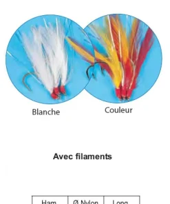 FLASHMER Leurres|Tous Les Produits^Plumes de Mer Grosse Pêche 3 Hameçons 1600 mm