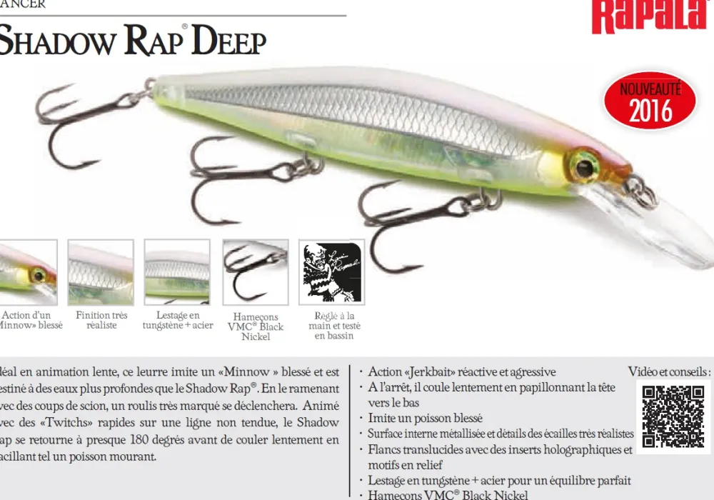 RAPALA Poisson nageur Shadow Rap Deep 11 cm 13 g