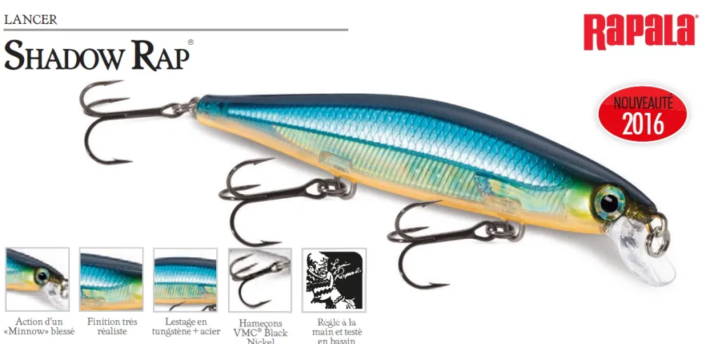 RAPALA Poisson nageur Shadow Rap 11 cm 13 g