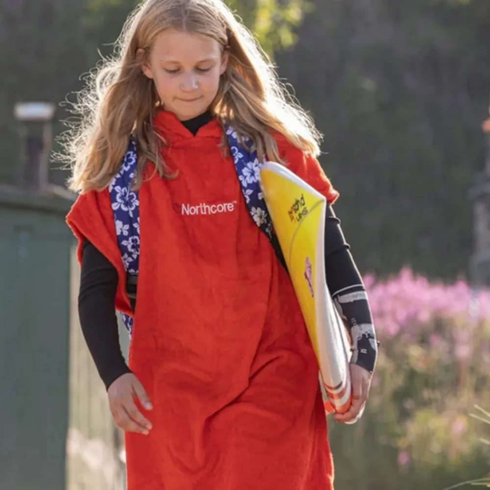 NORTHCORE Poncho de bain enfant Beach Basha Rouge