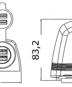 OSCULATI Interrupteur^Prise allume-cigares et double USB avec carénage