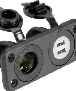 OSCULATI Interrupteur^Prise allume-cigares et double USB noire
