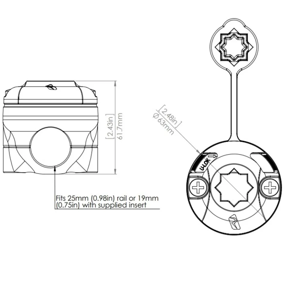 RAILBLAZA Receveur Et Adaptateur|Support Et Rangement Railblaza^Receveur 19-25