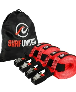 SURF UNITED Transport Et Stockage Canoë-Kayak^Sangle d'arrimage par 4 Rouge 4M X 25MM