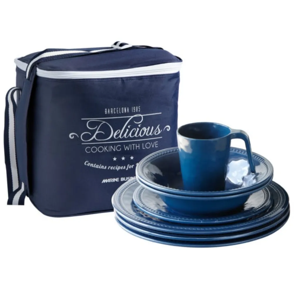 MARINE BUSINESS Vaisselle^Set vaisselle - Collection Harmony Blue - 24 Pièces