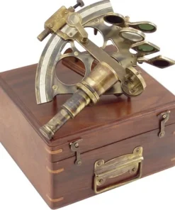 DéCOMARINE Laiton^Sextant 20 cm dans son vieux coffret
