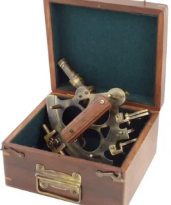 DéCOMARINE Laiton^Sextant 20 cm dans son vieux coffret