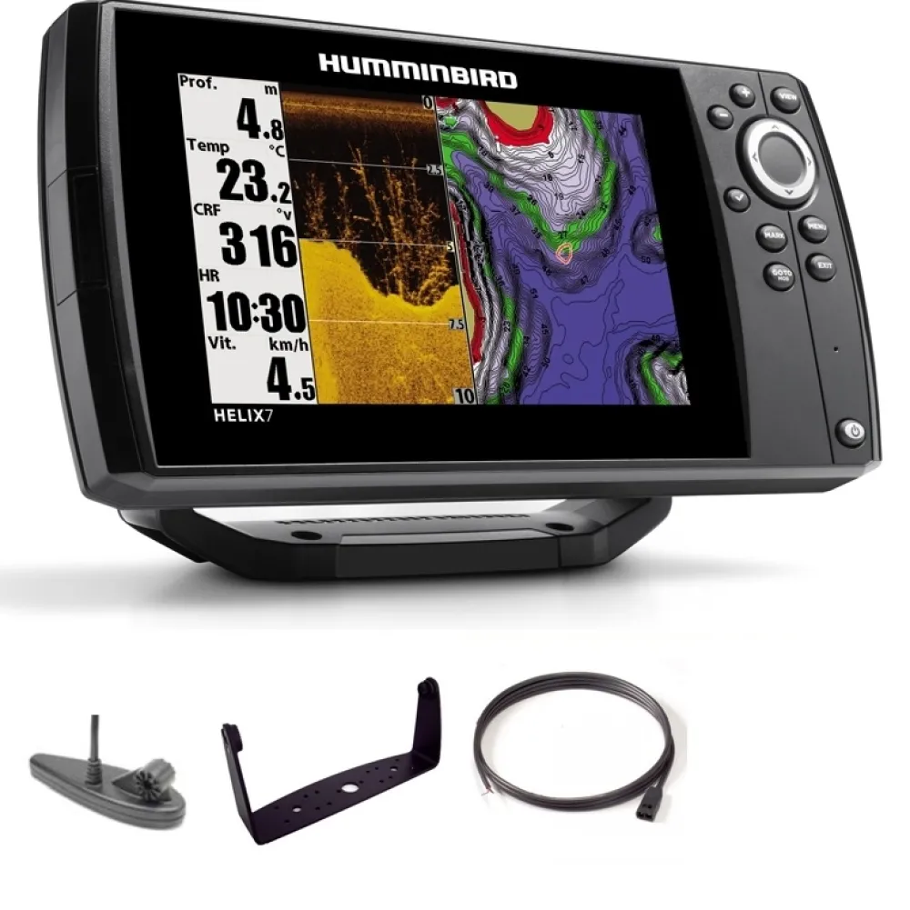 HUMMINBIRD Sondeur GPS Hélix 7 G4 CHIRP MEGA DI + Sonde 140/240/455/800/1200 KHz
