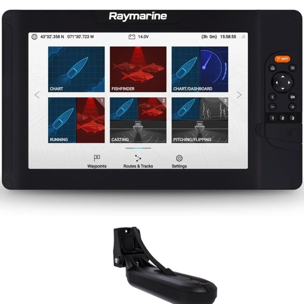 RAYMARINE Sondeur GPS Element 12 + sonde HV-100 200/350 kHz