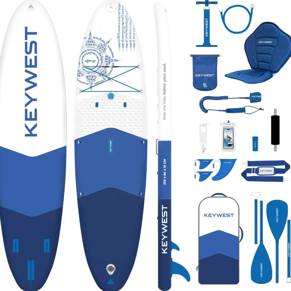 KEY WEST Sup Paddle Gonflable Classic Air 11.0 Saphir Full Pack| Paddle Gonflable