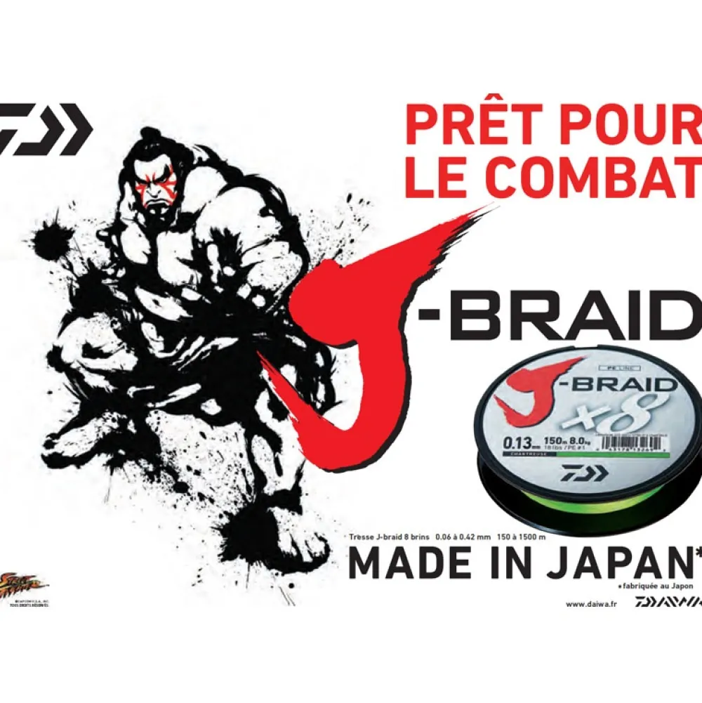 DAIWA Tresse J Braid 8 brins 1500 m Multicolore