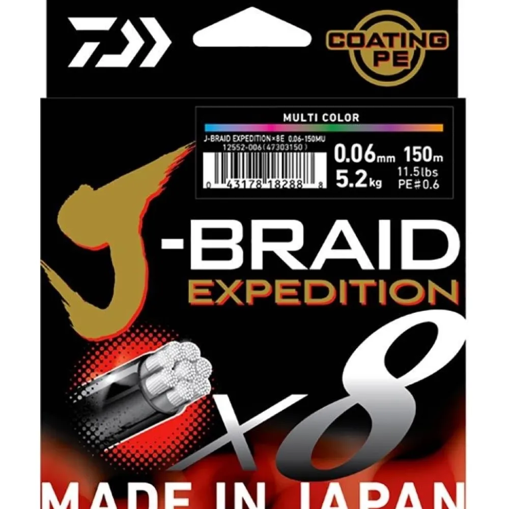 DAIWA Fils De Pêche|Tresse Pêche^Tresse J-Braid Expedition X 8 Dark Green - 150 M
