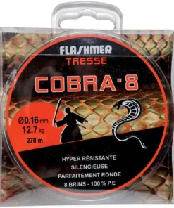 FLASHMER Nylons / Tresses Carnassier^Tresse Cobra 8 Grise 135 m