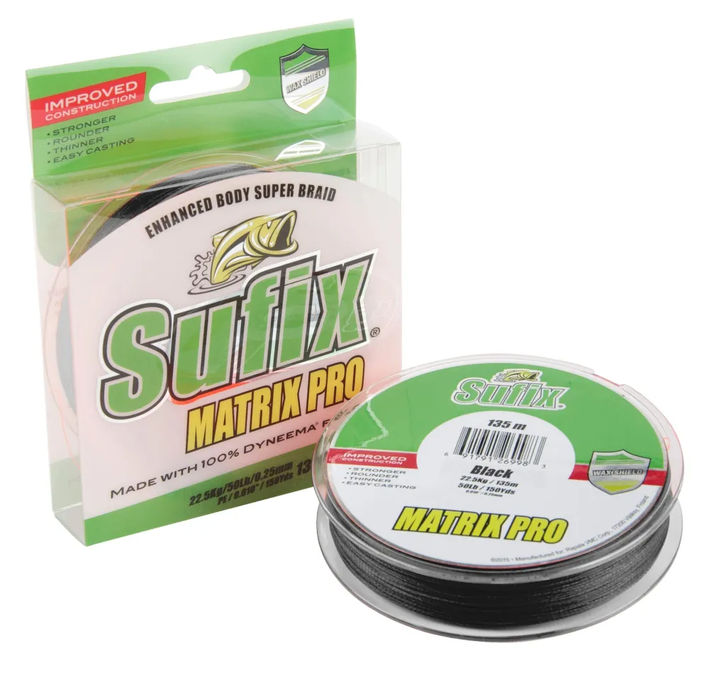 SUFIX Tresse Pêche|Nylons / Tresses^Tresse Matrix Pro Black 135 m