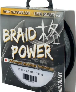 POWERLINE Fils De Pêche Truite|Nylons / Tresses Carnassier^Tresse power grise 130 m