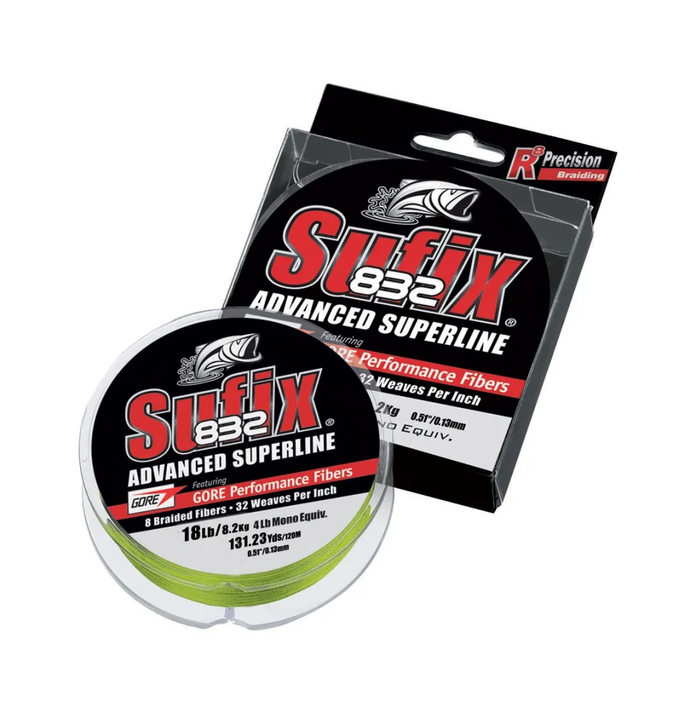 SUFIX Fils De Pêche Truite|Nylons / Tresses^Tresse 832 Braid Jaune Chartreuse 120 m