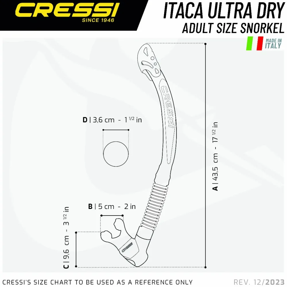 CRESSI-SUB Tubas Snorkeling|Tuba De Plongée^Tuba Cressi Itaca Ultra Dry - Noir/Bleu métal