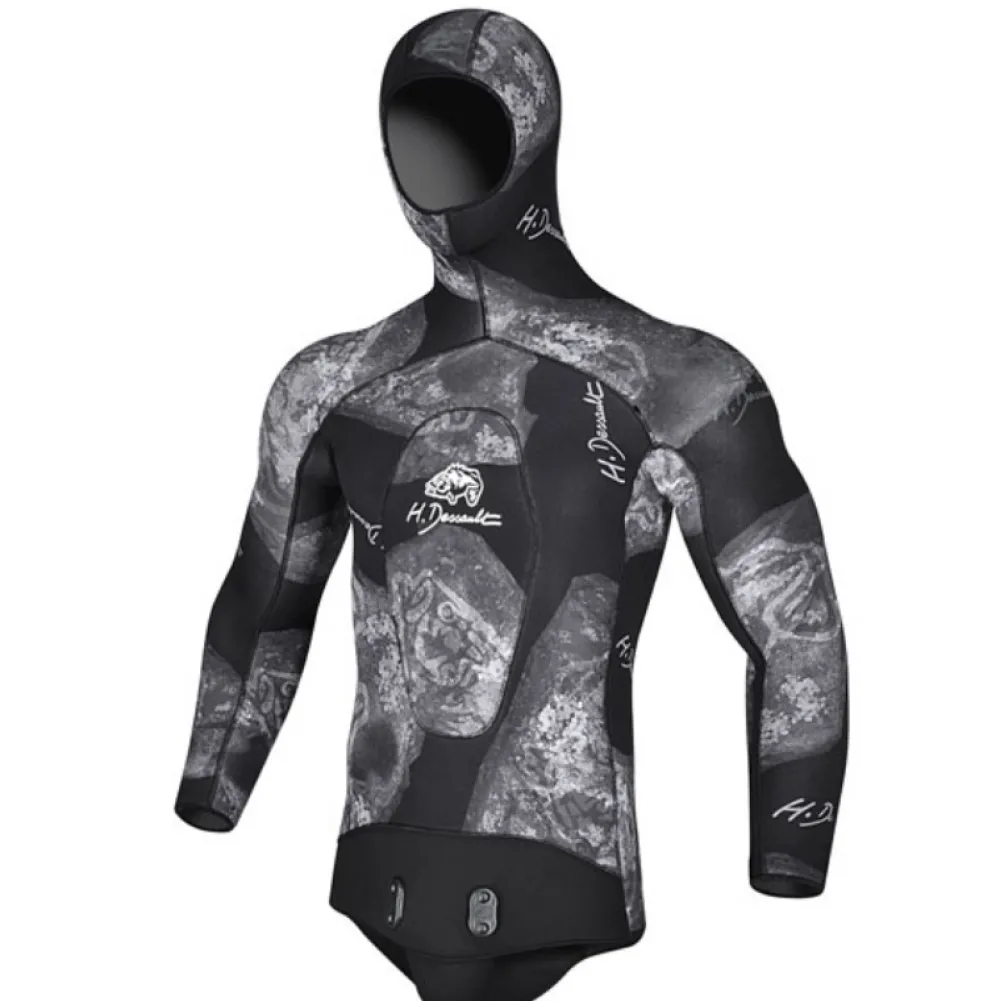 H.DESSAULT Chasse Sous Marine^Veste de combinaison Dessault Blackside 5 mm - T.2 - OCCASION GRADE A
