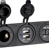OSCULATI Accessoire Batterie|Tableau Électrique^Voltmètre numérique 8/32 V - double prise USB - prise allume-cigare